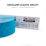 (2in X 103 Feet) OK TAPE PRO Bulk Kinesiology Tape, Original Elastic Latex Free Kinesiology Therapeutic Tape, Free Cut Printed, Blue+Blue