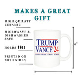 Rogue River Tactical Donald Trump Vance Novelty Coffee Mug Cup, 11 Oz, White Trump/Vance 2024 24