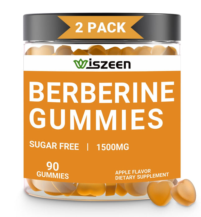 Wiszeen Berberine Gummies - 60 Servings - Berberine Supplement Gummies 1500mg with Ceylon Cinnamon, Sugar Free Berberine Gummy for Adults (180 Count)