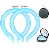 Neck Cooling Tube with Cold Insulated Bag, Reusable Wearable Neck Cooler Ring, Cooling Neck Wraps for Summer Heat Outdoor Indoor (Blue*2)