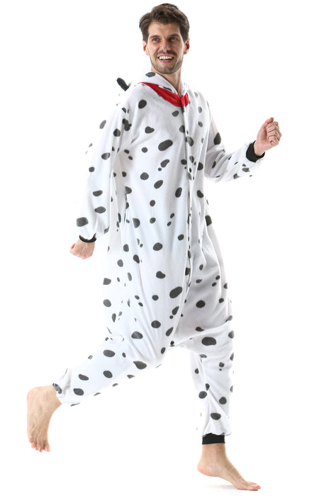 Onesie Christmas Pajamas Adult Animal Halloween Costume Cosplay Dalmatian One Piece Unisex Homewear Polar Fleece Sleepwear Large