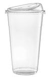 Comfy Package [ 24 oz. - 50 Sets Clear Plastic Cups With Strawless Sip-Lids