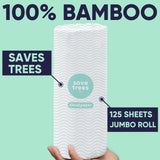 Cloud Paper | Save Trees Co. Bamboo Paper Towels 24pk - 3600 Sheets Unbleached Paper Towels Rolls Ultra Absorbent & Durable Eco-Friendly Paper Towels -FSC-Certified,Chlorine-Free Recycled Paper Towels