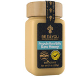 Bee and You Royal Jelly Raw Honey, Propolis Extract, 100% Natural Superfood, Ultra Pure, Immune Support Supplement, Antioxidants, Keto, Paleo, Gluten-Free, 6.7 oz