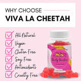 Viva La Cheetah Booty Enhancing Gummy Supplement, Big Butt Enhancer, Workout Support, Multivitamin for Women, Natural Glute Boost Vitamins for a Curvy Shape & Max Gains, 60 Vegan Gummies