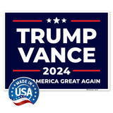 Armo Trump Vance 2024 Make America Great Again Yard Sign, Donald Trump JD Vance 18x24 (6 Pack) Inhes Corrugated Plastic Double Sided with Metal H Stake Waterproof, Outdoor Lawn Signage, Made in USA