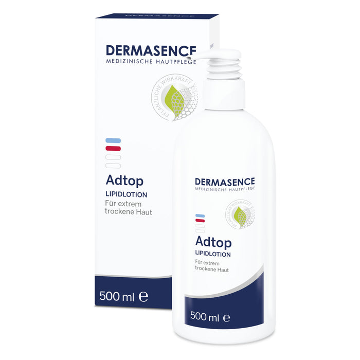 DERMASENCE Adtop Lipid Lotion, 500 ml - body care for very dry and flaky skin - for a soft and smooth skin feeling - protects the skin from drying out