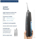 HUACO CARE Complete PRO Dental Set - Cordless Water Flosser & Electric Toothbrush Combo - Brush & Floss - Whiter Teeth & Healthier Gums - Great for Braces