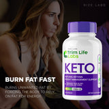 Trim Life Labs Keto Capsules - Trim Life Labs Weight Loss Keto Pills Support Maximum Strength Formula Keto+ACV Supplement Reviews Over Night Pastilla (60 Capsules)