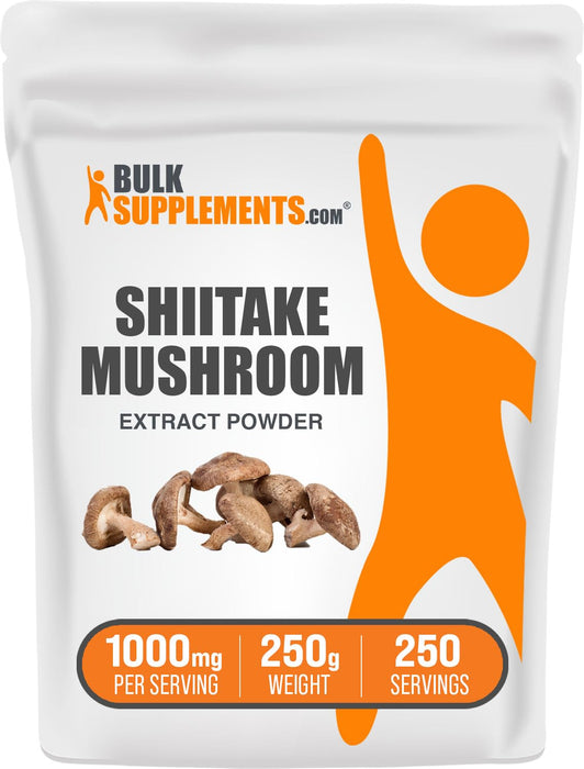 BulkSupplements.com Shiitake Mushroom Extract Powder - Shiitake Mushroom Supplement, Shiitake Mushroom Powder - Gluten Free, 1000mg per Serving, 250g (8.8 oz) (Pack of 1)