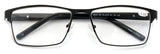 V.W.E. Men Premium Rectangle Metal with Plastic Temple Extra Large Reader - 152mm Wide Frame Reading Glasses (Black, 2.00)