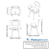 Revolution Pivoting Shower Chair for Bathtub, Adjustable Swivel Seat with Padded Back and Arms, Adjustable Space Saving Design for Tubs, Shower, for Elderly, Handicap & Seniors, Blue