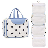 Toiletry bag for Women Hanging Travel Toiletry Bag for Toiletries Polka Dots Pattern Toilery Organizer with Hanging Hook Ideal for Full Sized Toiletries and Cosmetics