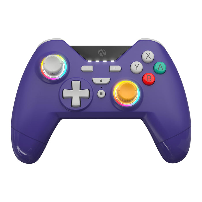 BASEKAMP Kore+ Wireless RGB Controller for Nintendo Switch - Programmable Back Buttons - Motion - Rumble - RGB Sticks (Retro Purple)