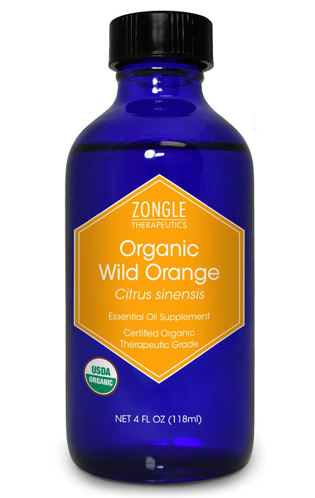 Organic Orange Essential Oil by Zongle – 100% Pure Natural, Therapeutic & Food Grade for Wood, Baking, Furniture, Cleaning, Diffuser, Cocktails – 4 OZ