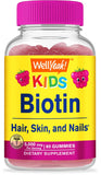 WellYeah Biotin Gummies for Kids 5000 mcg - Supports Hair Growth, Skin Health, and Nails - Natural Sourced Flavors - GMO Free, Gluten Free - Gummy for Boys and Girls - 60 Count