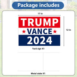 Probsin Trump Vance 2024 Yard Sign Double Sided 12" x 17" Red White Blue Trump Vance MAGA Signs Voted for Trump Vance Outdoor Decorations for Lawn, Garden, Window, Party Supplies