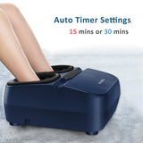 MOUNTRAX Foot Massager Machine with Heat, Gifts for Women Men, Foot Massager for Plantar Fasciitis and Relieve Pain, Deep Kneading Shiatsu Foot Massager, Fits Feet Up to Men Size 12 (Blue)