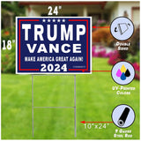 Donald Trump Vance Yard Signs MAGA 2024 with Metal Stand Made in America! (1, 24X18)