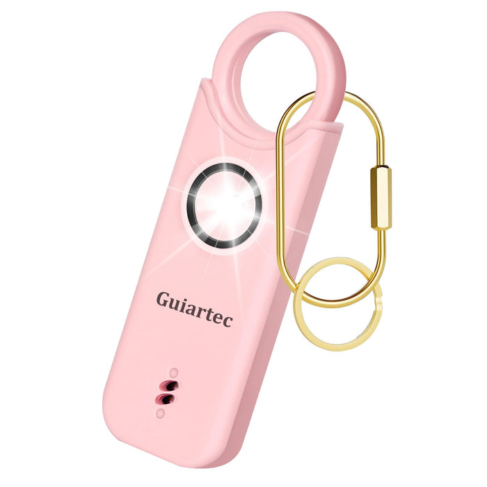 Rechargeable Personal Safety Alarm for Women, 135 dB Loud Self Defense Keychain Siren with LED Strobe Light, Personal Emergency Security Safe Devices Key Chain Alarms for Women Kids Elderly (Pink)