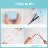 Duster Refills, 30 Count Duster Refills Kit, 360 Heavy Duty Duster Refills, Disposable Microfiber Duster Refills,Feather Duster Kit with 1 Extended Handle