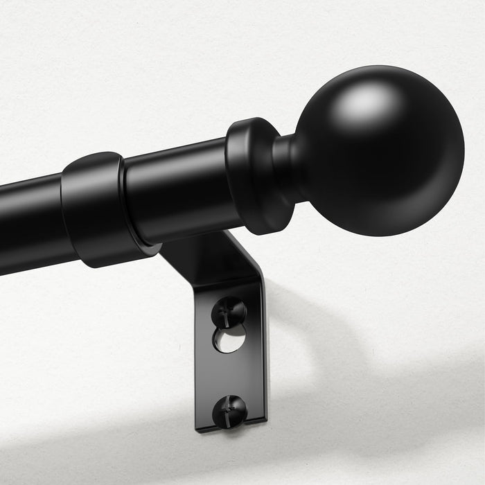 Wolistsa Curtain Rods 36-88 Inch, Black 1 Inch Adjustable Heavy Duty Curtain Rods for Windows, Decorative Modern Window Treatment Rod, Telescopic Splicing Metal Drapery Pole, Easy Installation