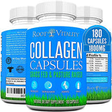Root Vitality Collagen Peptides Capsules - Grass-Fed, Pasture-Raised Hydrolyzed Protein Supplement for Skin, Hair, & Nails - Non-GMO, Zero Sugar Daily Pills for Men & Women (180 Capsules)