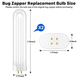 GOOTOP Replacement Bulb for Zap T6 Pro, K15, T9, X3 Bug Zapper Outdoor, 15W, 4-Pin Base, U Shaped Twin Tube Bulb for Outdoor Mosquito Zapper,2 Pack