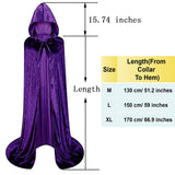 Unisex Christmas Hooded Cloak Full Length Halloween Costume Party Cape Purple