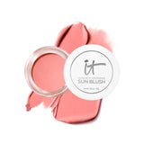 IT Cosmetics Glow with Confidence Sun Cream Blush, Sunlit - Blendable & Buildable Blush + Bronzer for a Pop of Sun-Blushed Color - 24HR Hydration with Hyaluronic Acid, Peptides & Vitamin E- 0.63 oz