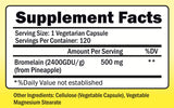 Bromelain - 500mg - 2400 GDU - 120 Vegetable Capsules - Pure Pineapple Enzyme Extract - Supports Digestion and Nutrient Absorption - Great for Recovery and Joint Health