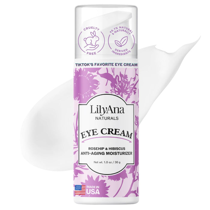 LilyAna Naturals Eye Cream for Dark Circles and Puffiness, Under Eye Cream for Wrinkles and Bags, Anti Aging Eye Cream helps Improve Dryness and Sensitive Skin - 1 oz - Made in USA
