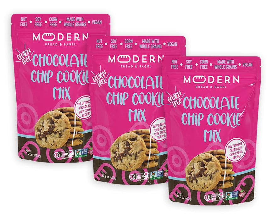 Modern Bread & Bagel Gluten-Free Chocolate Chip Cookie Mix | Certified Gluten Free | Nut Free | Soy Free | Non-GMO | Vegan Friendly | Kosher - 14.2oz. (3 Pack)