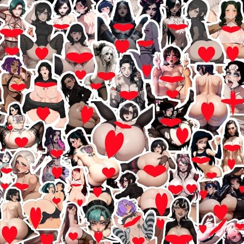 48pcs Anime Stickers for Adults - Lewd Anime & Collection (1.3-3Inch) - Anime Girl for Fans of Hentaii Stickers Having Sex - Hentai (Colorful-R)