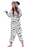 Clarisbelle Women Party Wear Halloween Adult Dalmatian Animal Onesies Sleepwear Zipper Flannel Plush Pajamas XL