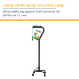 Hugo 731-850 Adjustable Quad Walking Cane, Black