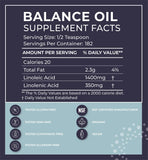 BodyBio Balance Oil - Essential Fatty Acids Omega 3 & 6 - Cold Pressed, Vegan, Organic Safflower and Flax Seed Oil Blend for Brain & Mood Support and Cellular Health, 16 oz