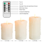 ANGELLOONG Flameless Candles with Remote, Battery Operated Candles with Flickering Flame, Fake LED Electric Timer Candles for Home Holiday Party Christmas Decor, Dripping