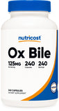 Nutricost Ox Bile Capsules 125mg, 240 Capsules - Non-GMO