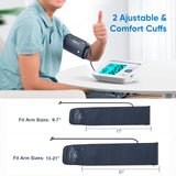 Blood Pressure Monitor for Home Use Extra Large Cuff Automatic Digital Blood Pressure Machine 9-17''&13-21''Adjustable Blood Pressure Cuff- Backlit Display 2x500 Memories 4AAA Batteries Carrying Case1