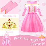 Meland Princess Dress Up - Princess Dress for Girls with Princess Toys, Christmas Birthday Gift for Toddler Girls Age 3-8