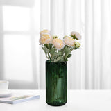 TIMEFOTO Flower Vase 7.5 inch Green Thickened Glass Vase for Bookshelf,Dinner Table,Indoor Office Desktop,Meeting Room,Bathroom,Countertop,Home Christmas Day Decoration