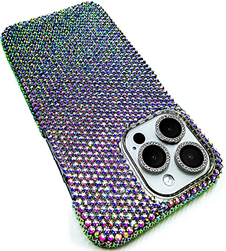 Bling Rhinestone for iPhone 14 Pro Case - Over 1400 High Quality Hand Glued Sparkle Diamond Case Compatible with iPhone 14 Pro for women girls-AB