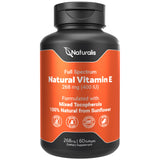 Naturalis Sunflower Vitamin E 268mg (400 IU) with Mixed Tocopherols | Essential Skin Vitamin & Immune Support | Non-GMO, Soy & Gluten Free | 120 Softgels