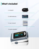 Pulse Oximeter HealthTree Oxygen Monitor Fingertip, Bluetooth Pulse Ox with Free APP, O2 Pulse Oximeter Finger and Heart Rate Monitor, 2 X AAA Batteries, Lanyard