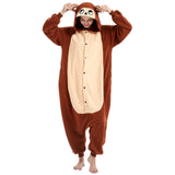 ressber Unisex Adult Onesie Pajamas Animal One Piece Halloween Costume Christmas Sleepwear Jumpsuit (Monkey, Small)