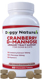Cranberry D-Mannose for Dogs and Cats Urinary Tract Infection Support Prevents and Eliminates UTI, Bladder Infection Kidney Support, Antioxidant (Single Strength Tablet, 60 Count)