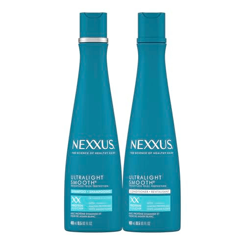 Nexxus Ultralight Weightless Shampoo & Conditioner for Dry, Frizzy Hair - Smooth Treatment to Block Out Frizz, 13.5 oz (Pack of 2)