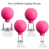 4 Pieces Glass Cupping Set Glass Silicone Cupping Cups Massage Vacuum Suction Cupping Cups for Body Face Leg Arm Back Shoulder Muscle and Joint Pain (Rose)