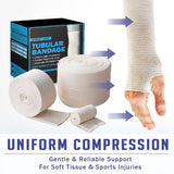 EVERLIT Elasticated Tubular Support Bandage | Stockinette Tubing for Large Arm, Knees, Legs | Light to Moderate Compression Bandage Roll for Tissue Support (Size C | 2.75" x 11 yd)